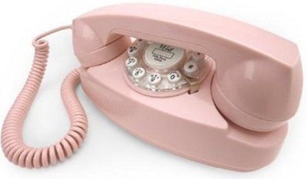 Crosley CR-59P  DEBUTANTE-PK model 1960's Princess Corded Phone - Pink, Rotary Dial Fashion Plate with Push Button Technology, Smaller footprint to fit in tight spaces (CR59P   DEBUTANTEPK    DEBUTANTE-PK  DEBUTANTE PK    CR 59P) 
