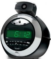 Coby CRA79 Digital Projection AM/FM Alarm Clock Radio, Large LED display, Built-in time projection, Sensitive AM/FM analog tuner, Alarm clock with sleep/snooze timers, Easy-to-use dial with tactile feedback to set the clock and alarm, Wake to music or buzzer, Clock backup with 9V battery (battery not included), 4.72" x 4.63" x 6.41", UPC 716829550793 (CRA-79 CRA 79) 