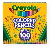 Crayola 68-8100 Colored Pencil 100-Color Set; Preferred by teachers! Made with thick, soft leads so they won't break easily under pressure; Pre-sharpened; Non-toxic; Assorted colors; Shipping Weight 1.6 lb; Shipping Dimensions 1.44 x 7.44 x 7.19 in; UPC 071662688103 (CRAYOLA688100 CRAYOLA-688100 CRAYOLA-68-8100 DRAWING)  