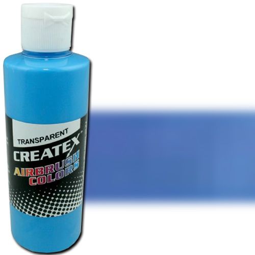 Createx 5105-04 Airbrush Paint, 4oz, Caribbean Blue; Made with light-fast pigments and durable resins; Works on fabric, wood, leather, canvas, plastics, aluminum, metals, ceramics, poster board, brick, plaster, latex, glass, and more; Colors are water-based, non-toxic, and meet ASTM D4236 standards; Dimensions 2.75