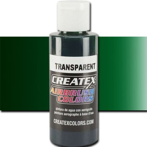 Createx 5110 Createx Forest Green Transparent Airbrush Color, 2oz; Made with light-fast pigments and durable resins; Works on fabric, wood, leather, canvas, plastics, aluminum, metals, ceramics, poster board, brick, plaster, latex, glass, and more; Colors are water-based, non-toxic, and meet ASTM D4236 standards; Professional Grade Airbrush Colors of the Highest Quality; UPC 717893251104 (CREATEX5110 CREATEX 5110 ALVIN 5110-02 25308-7803 TRANSPARENT FOREST GREEN 2oz)