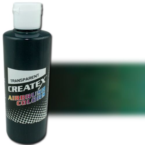 Createx 5110-04 Airbrush Paint, 4oz, Forest Green; Made with light-fast pigments and durable resins; Works on fabric, wood, leather, canvas, plastics, aluminum, metals, ceramics, poster board, brick, plaster, latex, glass, and more; Colors are water-based, non-toxic, and meet ASTM D4236 standards; Dimensions 2.75
