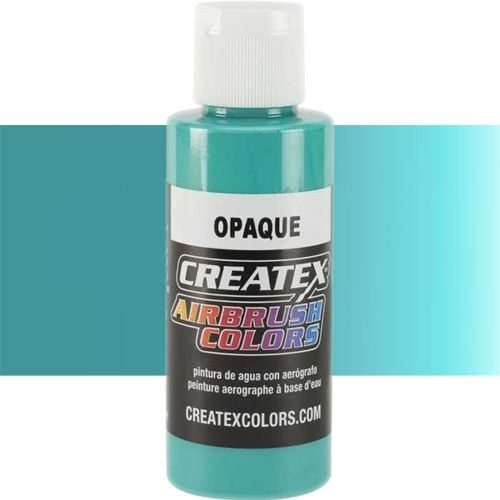 Createx 5206 Createx Aqua Opaque Airbrush Color, 2oz; Made with light-fast pigments and durable resins; Works on fabric, wood, leather, canvas, plastics, aluminum, metals, ceramics, poster board, brick, plaster, latex, glass, and more; Colors are water-based, non-toxic, and meet ASTM D4236 standards; Professional Grade Airbrush Colors of the Highest Quality; UPC 717893252064 (CREATEX5206 CREATEX 5206 ALVIN 5206-02 25308-5153 OPAQUE AQUA 2oz)