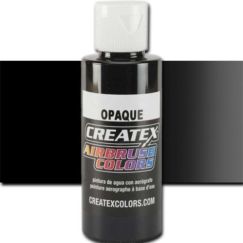 Createx 5211 Createx Black Opaque Airbrush Color, 2oz; Made with light-fast pigments and durable resins; Works on fabric, wood, leather, canvas, plastics, aluminum, metals, ceramics, poster board, brick, plaster, latex, glass, and more; Colors are water-based, non-toxic, and meet ASTM D4236 standards; Professional Grade Airbrush Colors of the Highest Quality; UPC 717893252118 (CREATEX5211 CREATEX 5211 ALVIN 5211-02 25308-2213 OPAQUE BLACK 2oz)