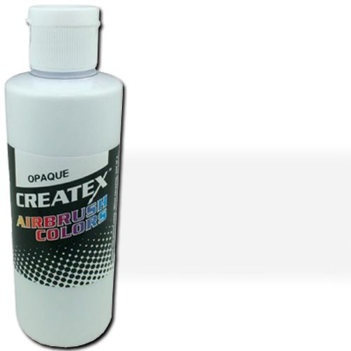 Createx 5212-04 Airbrush Paint, 4oz, Opaque White; Made with light-fast pigments and durable resins; Works on fabric, wood, leather, canvas, plastics, aluminum, metals, ceramics, poster board, brick, plaster, latex, glass, and more; Colors are water-based, non-toxic, and meet ASTM D4236 standards; Dimensions 2.75