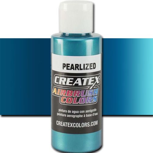 Createx 5303 Createx Turquoise Airbrush Color, 2oz; Made with light-fast pigments and durable resins; Works on fabric, wood, leather, canvas, plastics, aluminum, metals, ceramics, poster board, brick, plaster, latex, glass, and more; Colors are water-based, non-toxic, and meet ASTM D4236 standards; Professional Grade Airbrush Colors of the Highest Quality; UPC 717893253030 (CREATEX5303 CREATEX 5303 ALVIN 5303-02 25308-5113 PEARLESCENT TURQUOISE 2oz)