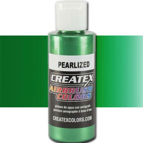 Createx 5305 Createx Green Airbrush Color, 2oz; Made with light-fast pigments and durable resins; Works on fabric, wood, leather, canvas, plastics, aluminum, metals, ceramics, poster board, brick, plaster, latex, glass, and more; Colors are water-based, non-toxic, and meet ASTM D4236 standards; Professional Grade Airbrush Colors of the Highest Quality; UPC 717893253054 (CREATEX5305 CREATEX 5305 ALVIN 5305-02 25308-7103 PEARLESCENT GREEN 2oz)