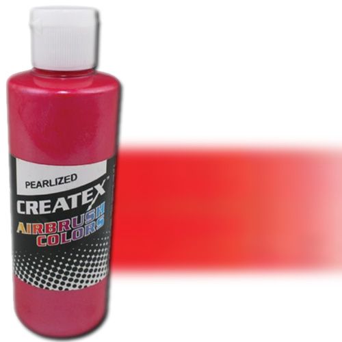 Createx 5309-04 Airbrush Paint, 4oz, Pearlescent Red; Made with light-fast pigments and durable resins; Works on fabric, wood, leather, canvas, plastics, aluminum, metals, ceramics, poster board, brick, plaster, latex, glass, and more; Colors are water-based, non-toxic, and meet ASTM D4236 standards; Dimensions 2.75