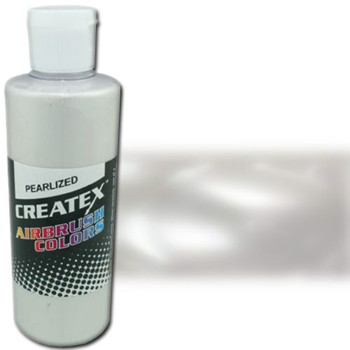 Createx 5310-04 Airbrush Paint, 4oz, Pearlescent White; Made with light-fast pigments and durable resins; Works on fabric, wood, leather, canvas, plastics, aluminum, metals, ceramics, poster board, brick, plaster, latex, glass, and more; Colors are water-based, non-toxic, and meet ASTM D4236 standards; Dimensions 2.75