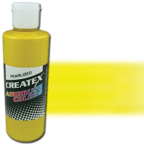Createx 5311-04 Airbrush Paint, 4oz, Pearlescent Pineapple; Made with light-fast pigments and durable resins; Works on fabric, wood, leather, canvas, plastics, aluminum, metals, ceramics, poster board, brick, plaster, latex, glass, and more; Colors are water-based, non-toxic, and meet ASTM D4236 standards; Dimensions 2.75