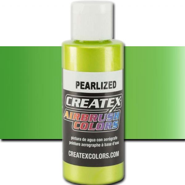 Createx 5313 Createx Lime Airbrush Color, 2oz; Made with light-fast pigments and durable resins; Works on fabric, wood, leather, canvas, plastics, aluminum, metals, ceramics, poster board, brick, plaster, latex, glass, and more; Colors are water-based, non-toxic, and meet ASTM D4236 standards; Professional Grade Airbrush Colors of the Highest Quality; UPC 717893253139 (CREATEX5313 CREATEX 5313 ALVIN 5313-02 25308-7293 PEARLESCENT LIME 2oz)