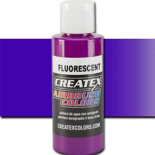 Createx 5401 Createx Violet Fluorescent Airbrush Color, 2oz; Made with light-fast pigments and durable resins; Works on fabric, wood, leather, canvas, plastics, aluminum, metals, ceramics, poster board, brick, plaster, latex, glass, and more; Colors are water-based, non-toxic, and meet ASTM D4236 standards; Professional Grade Airbrush Colors of the Highest Quality; UPC 717893254013 (CREATEX5401 CREATEX 5401 ALVIN 5401-02 25308-6183 FLUORECENT VIOLET 2oz)