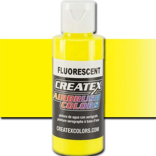 Createx 5405 Createx Yellow Fluorescent Airbrush Color, 2oz; Made with light-fast pigments and durable resins; Works on fabric, wood, leather, canvas, plastics, aluminum, metals, ceramics, poster board, brick, plaster, latex, glass, and more; Colors are water-based, non-toxic, and meet ASTM D4236 standards; Professional Grade Airbrush Colors of the Highest Quality; UPC 717893254051 (CREATEX5405 CREATEX 5405 ALVIN 5405-02 25308-4003 FLUORECENT YELLOW 2oz)