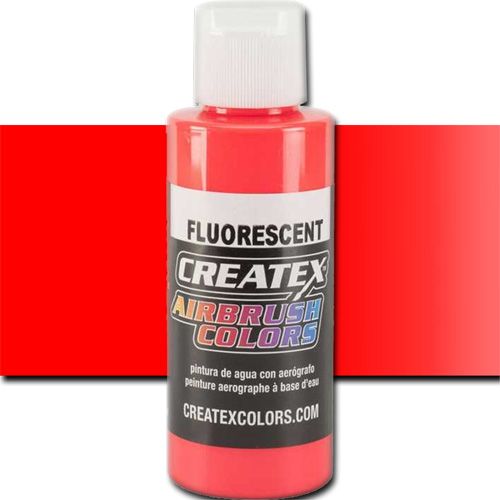 Createx 5408 Createx Red Fluorescent Airbrush Color, 2oz; Made with light-fast pigments and durable resins; Works on fabric, wood, leather, canvas, plastics, aluminum, metals, ceramics, poster board, brick, plaster, latex, glass, and more; Colors are water-based, non-toxic, and meet ASTM D4236 standards; Professional Grade Airbrush Colors of the Highest Quality; UPC 717893254082 (CREATEX5408 CREATEX 5408 ALVIN 5408-02 25308-3703 FLUORECENT RED 2oz)