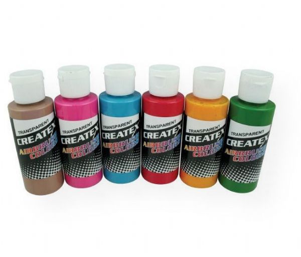 Createx 5810-00 Airbrush Tropical 6-Color Set; Createx Airbrush Colors are the number one, most widely used and trusted professional airbrush paint in the world; Made with light-fast pigments, durable resins and quality ingredients, Createx works on fabric, wood, leather, canvass, plastics, aluminum, metals, ceramic, clay, poster board, brick, plaster, latex, glass and more; UPC 717893058109 (CREATEX581000 CREATEX-5810-00 PAINTING)
