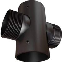 Crimson EST2 Horizontal Threaded Slide Collar with Two Thread Points, Black, Adjuster Collar for Horizontal Placement of TV Interface Along E-series Columns or as a Part of Flex Wall/Ceiling System, Attaches Vertical Pipe to Wall Pipe, Compatible with 1.5" NPT Interface, Steel Construction, Scratch Resistant Epoxy Powder Coat, UPC 081588501381 (CRIMSONEST2 EST-2 EST 2) 