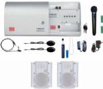 OWI CRS201-HP-5278W4 Infrared Wireless Microphone System with Pendant/Handheld Microphone Kit, 4-pack 5 inch P5278 White Speakers, Easy installation, Low heat dissipation, Mounting bracket included, Aluminum fully lockable casing, Secured transmission within a room, Colors: Brushed Aluminum, IR Carrier Frequency: 2.06 MHz and 2.56 MHz, Deviation Range +40 KHz, Input Sensitivity - LINE 150 mV, Output Power 2-30 W (Max), UPC 092087111342 (CRS201HP5278W4 CRS201-HP-5278W4) 
