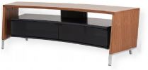 Avitech Plus CRV 1500 OAK LW Curve TV Stand, Curve collection, Chrome Legs, 65" TV Size Accommodated, Wood; Metal; Glass Frame Material, 45.8" W x 15" D Shelf, 7" H x 45.8" W x 15" D Cabinet Interior, 3.4" H x 1" W x 0.5" D Legs, 88 lbs Max TV weight, Remote friendly smoked safety glass 0.15" , 4 mm, Outer frame matches the width of the 65" TV, Shelf for speakerbar, Oak Finish, UPC 5060129020957 (CRV 1500 OAK LW CRV 1500-OAK-LW CRV1500OAKLW CRV 1500 CRV-1500 CRV1500) 