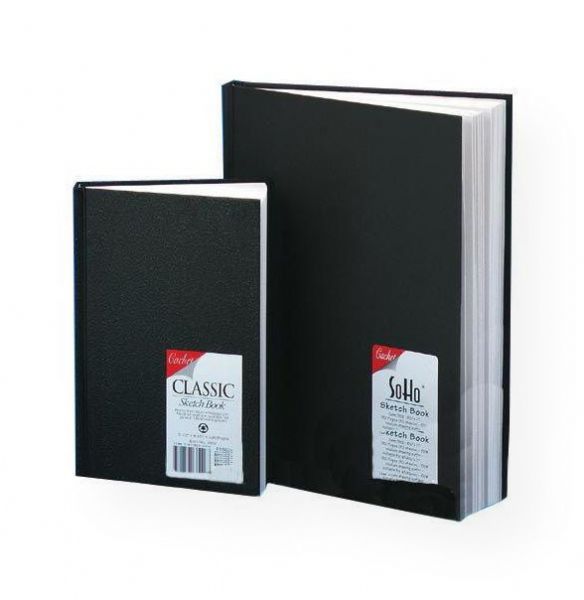 Cachet CS1001 4 x 6 Classic Black Sketch Book; All-purpose and great for drawing, writing, or doodling; Made of high-quality, 70 lb neutral pH acid-free paper; Ideal for ink, pencil, markers, or pastels; Bound for durability and covered in black embossed water-resistant cover stock; Shipping Weight 0.5 lb; Shipping Dimensions 6.00 x 4.00 x 1.00 in; EAN 9781877824210 (CACHETCS1001 CACHET-CS1001 CACHET/CS1001 ARTWORK)