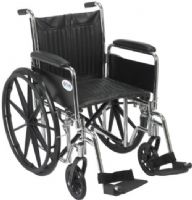 Drive Medical CS18DFA-SF Healthcare ChromeSport Wheelchair, 18", Detach Full Arm, 4 Number of Wheels, 16" Seat Depth, 18" Seat Width, 12.50" Closed Width, 16" Back of Chair Height, 17.50-19.50" Seat to Floor Height, 42" Overall Length w/ Riggings, 300 lbs Product Weight Capacity, Plastic foot plates, Comes with push-to-lock wheel locks, UPC 822383231419, Chrome Finish (CS18DFA-SF CS18DFA SF CS18DFASF DRIVEMEDICALCS18DFASF DRIVEMEDICAL CS18DFA SF DRIVEMEDICAL-CS18DFA-SF) 