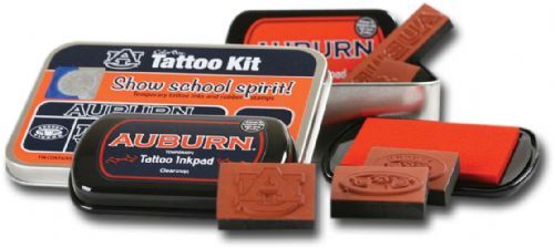 ColorBox CS19601 Auburn University Collegiate Tatto Kit, Show school spirit with officially licensed collegiate product, Each tin contains five rubber stamps and two temporary tattoo inkpads themed to match the school's identity, Overall tin size is approximately 4