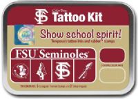 ColorBox CS19604 Florida State University Collegiate Tatto Kit, Show school spirit with officially licensed collegiate product, Each tin contains five rubber stamps and two temporary tattoo inkpads themed to match the school's identity, Overall tin size is approximately 4" x 5.5", Dimensions 5.56" x 3.94" x 1.63", Weight 0.45 lbs, UPC 746604196045 (COLORBOXCS19604 COLORBOX CS19604 CS 19604 COLORBOX-CS19604 CS-19604) 