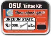 ColorBox CS19607 Oregon State University Collegiate Tatto Kit, Show school spirit with officially licensed collegiate product, Each tin contains five rubber stamps and two temporary tattoo inkpads themed to match the school's identity, Overall tin size is approximately 4" x 5.5", Terrific for direct-to-paper techniques, UPC 746604196076 (COLORBOXCS19607 COLORBOX CS19607 CS 19607 COLORBOX-CS19607 CS-19607) 