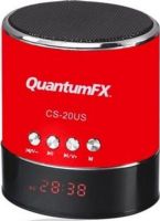 QFX CS-20US-RED  Portable Multimedia Speaker with USB/Micro SD/FM Radio, USB/Micro SD Ports, 3W Speaker, Compatible with PC, CD Players and MP3/MP4 Players, Built-in Lithium battery, DC 5.0V Mini USB Input, USB to Mini USB Charging Cable, 3.5mm Stereo Male to 3.5mm Stereo Male, Red Color, UPC 606540000977 (CS-20US-RED CS20USRED CS 20US RED CS 20US CS-20US CS20US) 