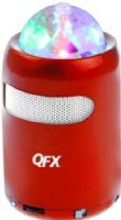 QFX CS-243-RED Portable Multimedia Speaker with USB/MicroSD Port and FM Radio, Red, Disco Light, USB/Micro SD Ports, Rechargeable Battery, DC 5.0V Mini USB Input, Headphone Jack, Gift Box Dimensions 3.3x29x5, Weight 0.75 Lbs, UPC 606540028841 (CS243RED CS243-RED CS-243RED CS-243) 