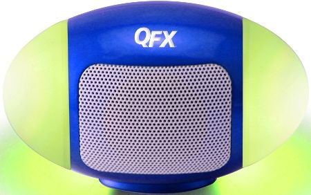 QFX CS-245-BLU Portable Multimedia Speaker wiht FM Radio, Blue, Disco Light, USB/Micro SD Ports, Rechargeable Battery, DC 5.0V Mini USB Input, Headphone Jack, Gift Box Dimensions 4.55x2.9x2.9, Unit Weight 0.60 Lbs, UPC 606540028919 (CS245BLU CS245-BLU CS-245BLU CS-245)