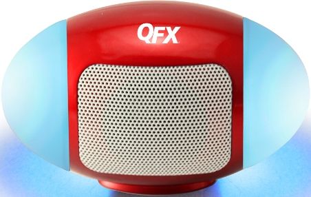 QFX CS-245-RED Portable Multimedia Speaker wiht FM Radio, Red, Disco Light, USB/Micro SD Ports, Rechargeable Battery, DC 5.0V Mini USB Input, Headphone Jack, Gift Box Dimensions 4.55x2.9x2.9, Unit Weight 0.60 Lbs, UPC 606540028902 (CS245RED CS245-RED CS-245RED CS-245)