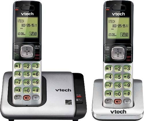 Vtech CS6719-2 Cordless Phone System with 2 Handsets, DECT 6.0 Digital technology, Voicemail waiting indicator, Conference between an outside line and up to 2 cordless handsets, Mute, 50 name and number phonebook directory, Any key answer, Caller ID/call waiting, Full duplex handset speakerphone, Backlit keypad and display, UPC 735078028242 (CS67192 CS-6719-2 CS6719 2 CS 6719-2)