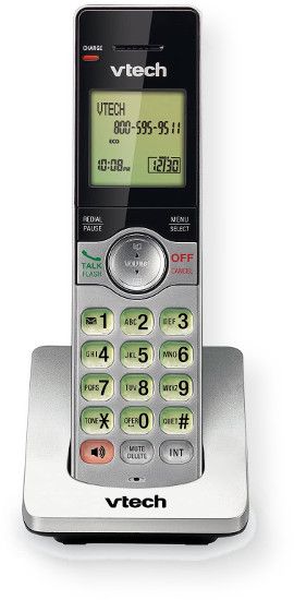 VTech CS6909 Extra Handset For CS69 Series; Silver and Black; Call block; DECT 6.0 digital technology; 50 name and number phonebook directory; Intercom between handsets; Conference between an outside line and up to 2 cordless handsets; Voicemail waiting indicator; Last 10 number redial; Mute; Any key answer; UPC 735078031365 (CS6909 CS-6909  CS6909HANDSET CS6909-HANDSET CS6909VTECH CS6909-VTECH) 