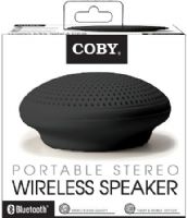 Coby CSBT300BLK Portable Stereo Wireless Speaker, Black, Built-In 3.5mm Audio Jack, Compatible with Bluetooth enabled devices, Vacuum Bass Design Provides Surprising Volume And Bass Response In A Small Space-Saving Speaker, Up to 5 Hours Of Playtime From A Single Charge, Stylish Design, Ultra-Light Weight, Stereo sound quality, Connects up to 33 feet, UPC 812180020736 (CSBT-300-BLK CSB-T300-BLK CSBT300 CSB-T300) 