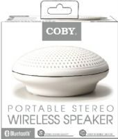 Coby CSBT300WH Portable Stereo Wireless Speaker, White, Built-In 3.5mm Audio Jack, Compatible with Bluetooth enabled devices, Vacuum Bass Design Provides Surprising Volume And Bass Response In A Small Space-Saving Speaker, Up to 5 Hours Of Playtime From A Single Charge, Stylish Design, Ultra-Light Weight, Stereo sound quality, Connects up to 33 feet, UPC 812180020743 (CSBT-300-WH CSB-T300-WH CSBT300 CSB-T300) 