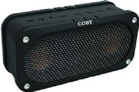Coby CSBT-302-BLK Portable Bluetooth Speaker, Black; Fits with all Bluetooth audio devices including smartphones, stereo systems and tablets; Stereo-quality sound; Lightweight, portable design; Rechargeable battery; Built-in microphone; Volume control buttons; Charges in up to 5 hours; 3.5mm audio jack for connecting non-Bluetooth audio devices; 33-foot wireless range; Wrist strap included; UPC 812180021573 (CSBT302BLK CSBT302-BLK CSBT-302BLK CSBT-302)  