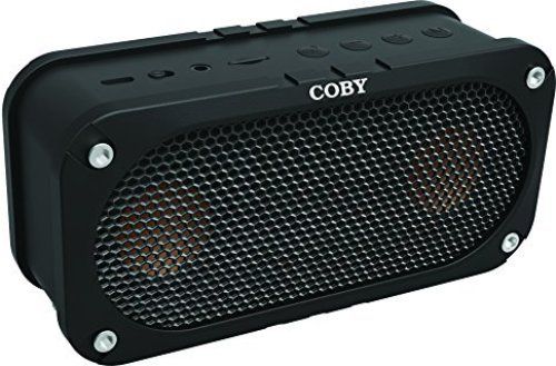 Coby CSBT-302-BLK Portable Bluetooth Speaker, Black; Fits with all Bluetooth audio devices including smartphones, stereo systems and tablets; Stereo-quality sound; Lightweight, portable design; Rechargeable battery; Built-in microphone; Volume control buttons; Charges in up to 5 hours; 3.5mm audio jack for connecting non-Bluetooth audio devices; 33-foot wireless range; Wrist strap included; UPC 812180021573 (CSBT302BLK CSBT302-BLK CSBT-302BLK CSBT-302) 