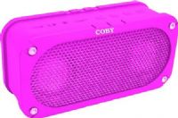 Coby CSBT-302-PNK Portable Bluetooth Speaker, Pink; Fits with all Bluetooth audio devices including smartphones, stereo systems and tablets; Stereo-quality sound; Lightweight, portable design; Rechargeable battery; Built-in microphone; Volume control buttons; Charges in up to 5 hours; 3.5mm audio jack for connecting non-Bluetooth audio devices; 33-foot wireless range; Wrist strap included; UPC 812180021597 (CSBT302PNK CSBT302-PNK CSBT-302PNK CSBT-302)  