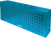 Coby CSBT-303-BLU Aluminum Brick Bluetooth Speaker, Blue; Enjoy an impressively full sound quality and robust bass; Totally light and Portable, the carry case comes with a handy carabineer to attach it easily to your backpack; Compatible with all Bluetooth audio devices including smartphones, stereo systems and tablets; UPC 812180021627 (CSBT303BLU CSBT303-BLU CSBT-303BLU CSBT-303 CSBT303BL) 