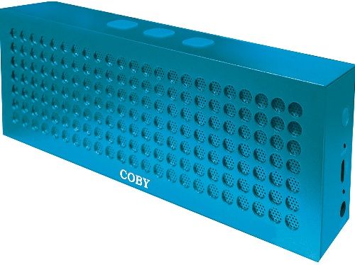 Coby CSBT-303-BLU Aluminum Brick Bluetooth Speaker, Blue; Enjoy an impressively full sound quality and robust bass; Totally light and Portable, the carry case comes with a handy carabineer to attach it easily to your backpack; Compatible with all Bluetooth audio devices including smartphones, stereo systems and tablets; UPC 812180021627 (CSBT303BLU CSBT303-BLU CSBT-303BLU CSBT-303 CSBT303BL)