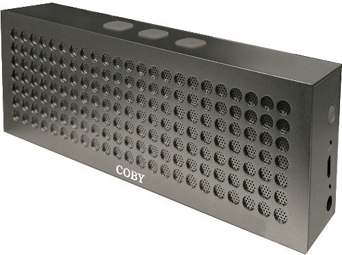 Coby CSBT-303-GRY Aluminum Brick Bluetooth Speaker, Grey; Enjoy an impressively full sound quality and robust bass; Totally light and Portable, the carry case comes with a handy carabineer to attach it easily to your backpack; Compatible with all Bluetooth audio devices including smartphones, stereo systems and tablets; UPC 812180021634 (CSBT303GRY CSBT303-GRY CSBT-303GRY CSBT-303)