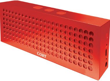 Coby CSBT-303-RED Aluminum Brick Bluetooth Speaker, Red; Enjoy an impressively full sound quality and robust bass; Totally light and Portable, the carry case comes with a handy carabineer to attach it easily to your backpack; Compatible with all Bluetooth audio devices including smartphones, stereo systems and tablets; UPC 812180021610 (CSBT 303 RED CSBT 303RED CSBT303 RED CSBT-303RED CSBT303-RED CSBT303RED CSBT-303-RD CSBT303RD)
