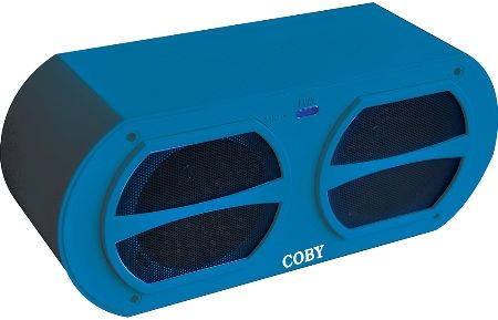 Coby CSBT-309-BLU Portable Bluetooth Speaker, Blue, 10 Watt power, Delivers powerful crystal-clear sound, Premium sound quality with enhanced bass, Built-in microphone, Connects up to 33 feet, Compatible with Bluetooth enabled devices, Built-in 3. 5mm audio jack, UPC 812180021962 (CSBT309BLU CSBT309-BLU CSBT-309BLU CSBT-309-BLU)