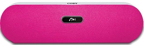 Coby CSBT-310-PNK Portable Bluetooth Speaker, Pink; Volume control buttons stream wireless music from the latest tablets, smartphones, laptops, iPad, iPhone and more; Connects up to 33 feet; Stereo sound quality; Better sound and better volume at an amazingly low price; Internal microphone makes talking on the phone easy and clear; UPC 812180022006 (CSBT310PNK CSBT310-PNK CSBT-310PNK CSBT-310 CSBT310PK)