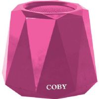 Coby CSBT-312-PNK Bluetooth Edge Speaker, Pink, Built-in mic, Stereo sound quality, Portable design, Connects up to 33 feet, Bluetooth Version 4.0, Play Time Up to 3 Hours, Charge Time Up to 2 Hours, Frequency Response 120Hz-18 KHz, Dimensions 3.3" x 3.3" x 3.4", Weight 0.6 lbs; UPC 812180023140 (CSBT 312PNK CSBT312 PNK CSBT 312 PNK CSBT-312PNK CSBT312-PNK CSBT312PNK) 