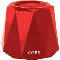 Coby CSBT-312-RED Bluetooth Edge Speaker, Red, Built-in mic, Stereo sound quality, Portable design, Connects up to 33 feet, Bluetooth Version 4.0, Play Time Up to 3 Hours, Charge Time Up to 2 Hours, Frequency Response 120Hz-18 KHz, Dimensions 3.3" x 3.3" x 3.4", Weight 0.6 lbs; UPC 812180022174 (CSBT 312 RED CSBT 312RED CSBT312 RED CSBT-312RED CSBT312-RED CSBT312RED CSBT-312-RD CSBT312RD) 