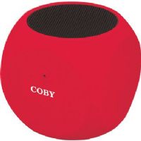 Coby CSBT-314-RED Mini Bluetooth Speakers, Red, Built-in mic, Stereo sound quality, Water resistant, Connects up to 33 feet, Bluetooth compatibility, Built-in microphone for hands-free calling, Dimensions 3.2" x 3.3" x 4.7", Weight 0.5 lbs, UPC 812180022587 (CSBT-314-RED CSBT314-RED CSBT-314RED CSBT 314 RED CSBT314 RED CSBT 314RED CSBT314RD) 