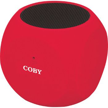 Coby CSBT-314-RED Mini Bluetooth Speakers, Red, Built-in mic, Stereo sound quality, Water resistant, Connects up to 33 feet, Bluetooth compatibility, Built-in microphone for hands-free calling, Dimensions 3.2