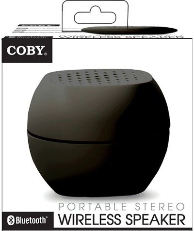 Coby CSBT-315-BLK Portable Wireless Bluetooth Speaker, Black, Built-in microphone, Stereo sound quality, Water resistant, Connects up to 33 feet, Bluetooth compatibility, Rechargeable battery, 3.5mm audio jack for non-Bluetooth devices, UPC 812180024482 (CSBT 315 BLK CSBT 315BLK CSBT315 BLK CSBT-315BLK CSBT315-BLK CSBT315BK CSBT315BLK)