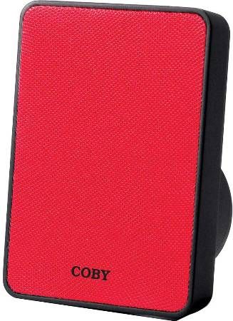 Coby CSBT-318-RED Pitch Portable Bluetooth Speaker, Red; Compatible with with mobile phones, tablets, Laptops and computer systems with Bluetooth; Built-in 3.5 mm audio jack allows you to connect an MP3 player and other devices; Stereo sound quality; Built-in microphone; Connects up to 33 feet wireless range; Rechargeable battery; UPC 812180024512 (CSBT318RED CSBT318-RED CSBT-318RED CSBT-318 CSBT318RD)